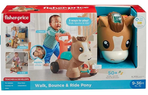 FISHER PRICE WALK BOUMCE RIDE PONY MODELO GLJW 90 9993. CAMINA CONMIGO CAPITAL OUTLETS